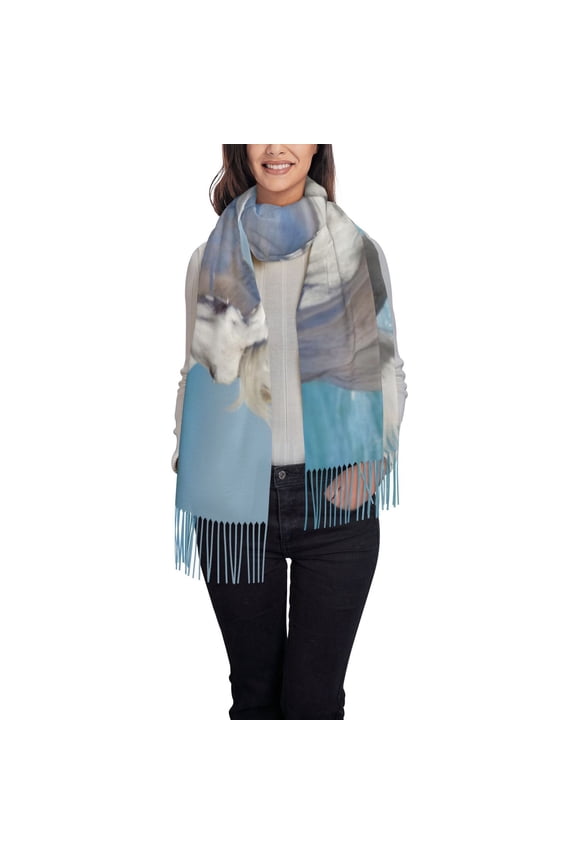 Horses Running Through The Water Women's Scarf Womens Winter Scarf, Fashion Scarfs for Women, Shawls and Wraps, Long Blanket Scarf
