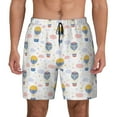 thumbnail image 1 of Kdxio Hot Air Balloon Print Men's Swim Trunks with Compression Liner 7 Inch Inseam Quick Dry Swim Shorts, 1 of 7