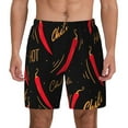 thumbnail image 1 of Kdxio Hot Chili Print Men'S Swim Trunks With Compression Liner 7 Inch Inseam Quick Dry Swim Shorts, 1 of 7