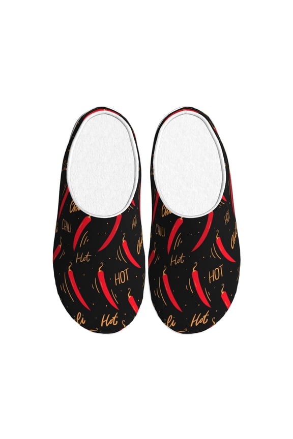 Hot Chili Women's Men's Slippers Plush Slip-On House Slipper for Winter Indoor Soft Cushion Non-slip Fluffy Slides Slippers-46/47