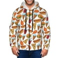 thumbnail image 1 of Kdxio Hot Dog Burger Print Men Hoodies Casual Hoodies for Men with Zip Pockets Full Zip Long Sleeve Sweatshirt Sports Hooded Jacket-Small, 1 of 5