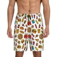 thumbnail image 1 of Kdxio Hot Dog Pizza Print Mens Sleep Shorts Bottoms Soft Comfy Pajama Wear Pants with Drawstring Pockets, 1 of 7