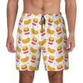 thumbnail image 1 of Kdxio Hot Dog Print Men's Swim Trunks with Compression Liner 7 Inch Inseam Quick Dry Swim Shorts, 1 of 5