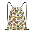 thumbnail image 1 of Kdxio Hot Dog With One Sausage Print Drawstring Backpack Bag,Waterproof Draw String Back Sack, Gym Drawstring Bags Swim Bag For Unisex, 1 of 5