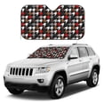 thumbnail image 1 of Kdxio Houndstooth Green Red Print Windshield Sun Shade, Foldable Sun Blocker for Car,Truck,SUV Automotive Interior Sun Protection,Reflective Shade for Front Windshield(Small), 1 of 7
