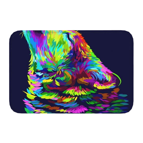 Kdxio Howling Wolf,16" x 24", Non-Slip Front Door Mats,Outdoor Welcome Mat Washable