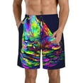 thumbnail image 1 of Kdxio Howling Wolf Pattern Mens Casual Shorts - Drawstring Summer Beach Sports Shorts for Men, 1 of 9