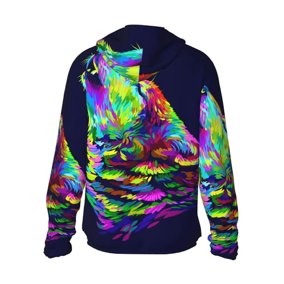 Kdxio Howling Wolf Print Women Men Sun Protection UPF 50+ Jackets Zip Up Long Sleeve Hoodie Hiking Lightweight with Pockets