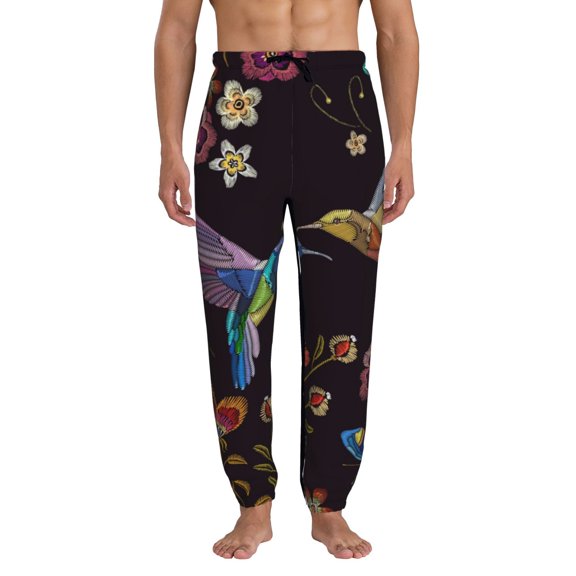 Kdxio Humming Bird Pattern Joggers,Sweatpants for Men with Pockets-Small