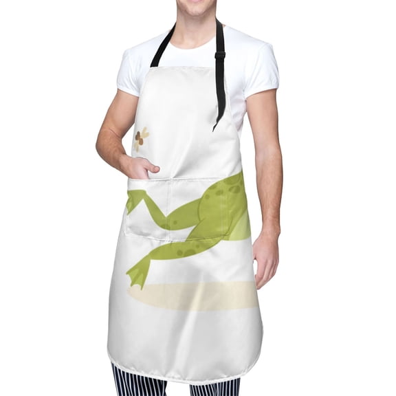 Kdxio Hunting Frog Apron with Pockets Adjustable Kitchen Aprons for Men Women Waterproof Aprons for Cooking,Drawing,Crafting, Baking Household Cleaning