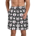 thumbnail image 1 of Kdxio Husky Pattern Mens Casual Shorts - Drawstring Summer Beach Sports Shorts for Men, 1 of 9