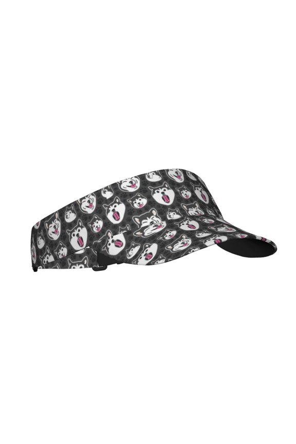 Husky Print Sun Visor Hat Golf Visor Adjustable Velcro Outdoor Sports Cap for Men Women