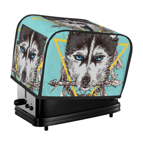 Kdxio Husky With Dreamcatcher Print Toaster Cover Bread Machine Cover Fits for Most Standard 2 Slice Toasters,Keep Toaster Free From Dust And Fingerprint Oven Dustproof Cover