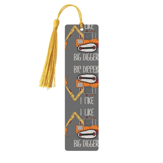 Kdxio I Like Big Digger Print Metal Tassel Bookmarks,Perfect Gift for Art Lovers and Bookworms Metal Bookmarks for Women