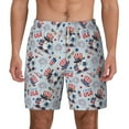 thumbnail image 1 of Kdxio I Love Usa Print Men'S Swim Trunks With Compression Liner 7 Inch Inseam Quick Dry Swim Shorts, 1 of 7