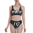 thumbnail image 1 of Kdxio I love Math for Womens High Waisted Bikini Top Sports Style Two Piece Bathing Suits, 1 of 7