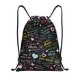 thumbnail image 1 of Kdxio I love you Mom Print Drawstring Backpack Bag,Waterproof Draw String Back Sack, Gym Drawstring Bags Swim Bag For Unisex, 1 of 9