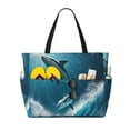 thumbnail image 1 of Kdxio Ice Blue Ocean Cute Dolphin A for Beach Bag for Women Large Beach Tote Bag Waterproof Sandproof Swim Bag with Zipper Pockets Beach Vacation Travel, 1 of 7