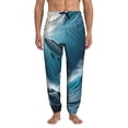 thumbnail image 1 of Kdxio Ice Blue Ocean Cute Dolphin A Pattern Joggers,Sweatpants for Men with Pockets-Small, 1 of 5