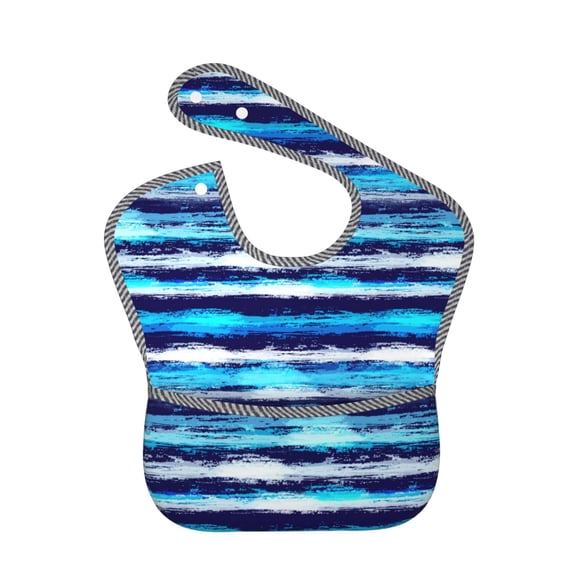 Kdxio Ice Blue Stripes Bibs For Babies, Baby Bibs for Eating, Toddler Bibs, Waterproof Bibs, Feeding Bibs, for Toddlers, Boys, Girls