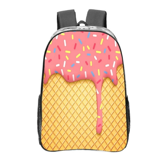 Kdxio Ice Cream Clear Backpack, Transparent Bookbag for School for Women Men, Capacity Clear Bag for College, Travel