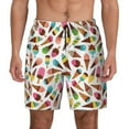 thumbnail image 1 of Kdxio Ice Cream Popsicles Print Men's Swim Trunks with Compression Liner 7 Inch Inseam Quick Dry Swim Shorts, 1 of 7