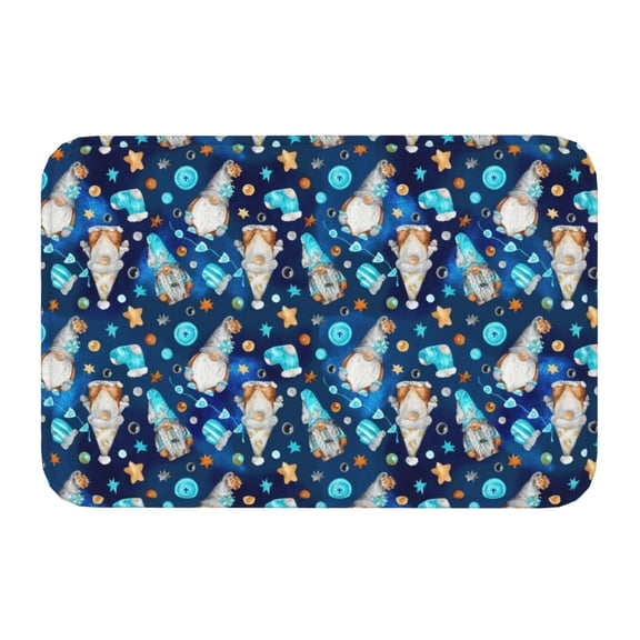Kdxio Ice blue old man cute winter,16" x 24", Non-Slip Front Door Mats,Outdoor Welcome Mat Washable