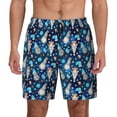 thumbnail image 1 of Kdxio Ice blue old man cute winter Print Men's Swim Trunks with Compression Liner 7 Inch Inseam Quick Dry Swim Shorts, 1 of 5