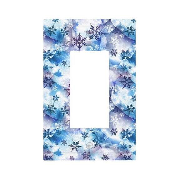 Kdxio Icy Blue Snowflakes Decorator Light Switch or Receptacle Outlet Wall Plate Decorator Wall Plate Child Safe Outlet Cover-Style U
