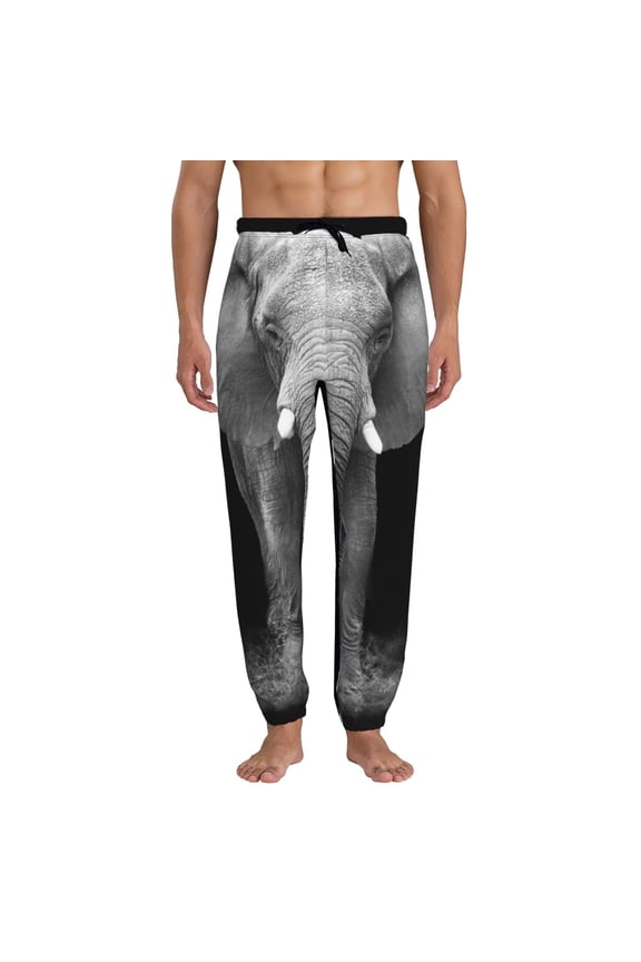 Indian Elephant Pattern Joggers,Sweatpants for Men with Pockets-3X-Large