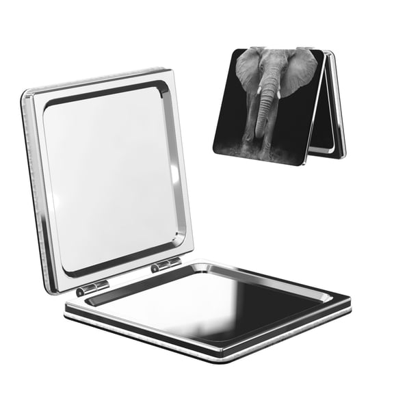 Kdxio Indian Elephant Pocket Mirror, 1X/2X Travel Makeup Mirror 2-Sided Folding Small Mirror Portable Double-Sided Magnifying Cosmetic Mirror for Gift-Square