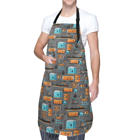 Kdxio Industrial Transportation Apron with Pockets Adjustable Kitchen Aprons for Men Women Waterproof Aprons for Cooking,Drawing,Crafting, Baking Household Cleaning