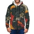 thumbnail image 1 of Kdxio Ink Style Bald Eagle Print Men Hoodies Casual Hoodies for Men with Zip Pockets Full Zip Long Sleeve Sweatshirt Sports Hooded Jacket-X-Large, 1 of 5