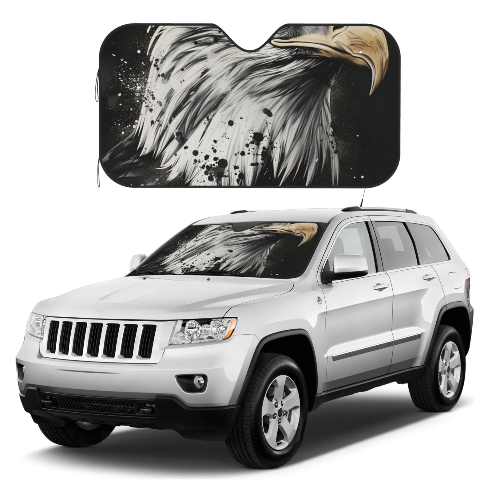 Eagle Print Pattern Car Sun Shade