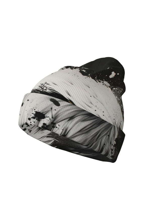 Ink Style Bald Eagle Winter Beanie for Men Women Beanie Knit Hat Cuffed Cap Beanie Knit Chunky Snow Cap