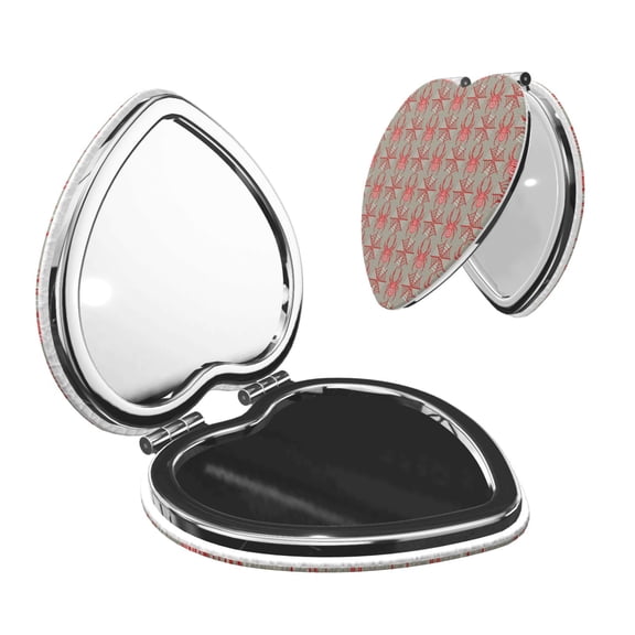 Kdxio Insects Spiders Pocket Mirror, 1X/2X Travel Makeup Mirror 2-Sided Folding Small Mirror Portable Double-Sided Magnifying Cosmetic Mirror for Gift-Heart Shape