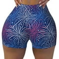 thumbnail image 1 of Kdxio Ireworks In The Night Sky Print Workout Shorts for Women Seamless Soft Smooth Gym Yoga Scrunch Active Shorts, 1 of 5