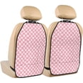 thumbnail image 1 of Kdxio Irregular Plaid Print 2 Pack Car Kick Mat Seat Cover Back Protector Mat with Pockets for Organizer Backseat Protector and Storage Anti Kick Pad for Vehicles, 1 of 9