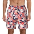 thumbnail image 1 of Kdxio Japanese Cherry Blossoms Print Men'S Swim Trunks With Compression Liner 7 Inch Inseam Quick Dry Swim Shorts, 1 of 7