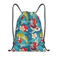thumbnail image 1 of Kdxio Japanese Koi Print Drawstring Backpack Bag,Waterproof Draw String Back Sack, Gym Drawstring Bags Swim Bag For Unisex, 1 of 1