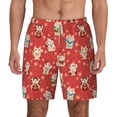 thumbnail image 1 of Kdxio Japanese Maneki Cats Print Men'S Swim Trunks With Compression Liner 7 Inch Inseam Quick Dry Swim Shorts, 1 of 7