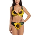 thumbnail image 1 of Kdxio Japanese Were Blossoming Print Women's 2 Piece High Waisted Wrap Spaghetti Strap Summer Swimsuit Bikini Set-Medium, 1 of 7