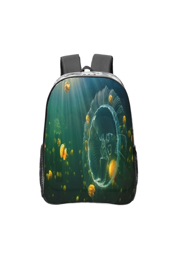 Jelly Fish Clear Backpack, Transparent Bookbag for School for Women Men, Capacity Clear Bag for College, Travel