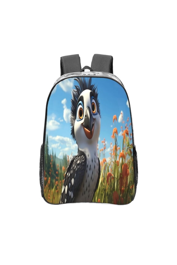 Joyful Animated Bird Clear Backpack, Transparent Bookbag for School for Women Men, Capacity Clear Bag for College, Travel