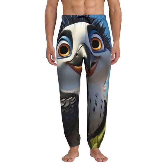 Kdxio Joyful Animated Bird Pattern Joggers,Sweatpants for Men with Pockets-Small