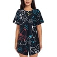 thumbnail image 1 of Kdxio Joystick Gamepad Print Pajamas Sets for Women Short-Sleeved Pjs with Lounge Shorts Two Piece Sleepwear S-4XL, 1 of 8
