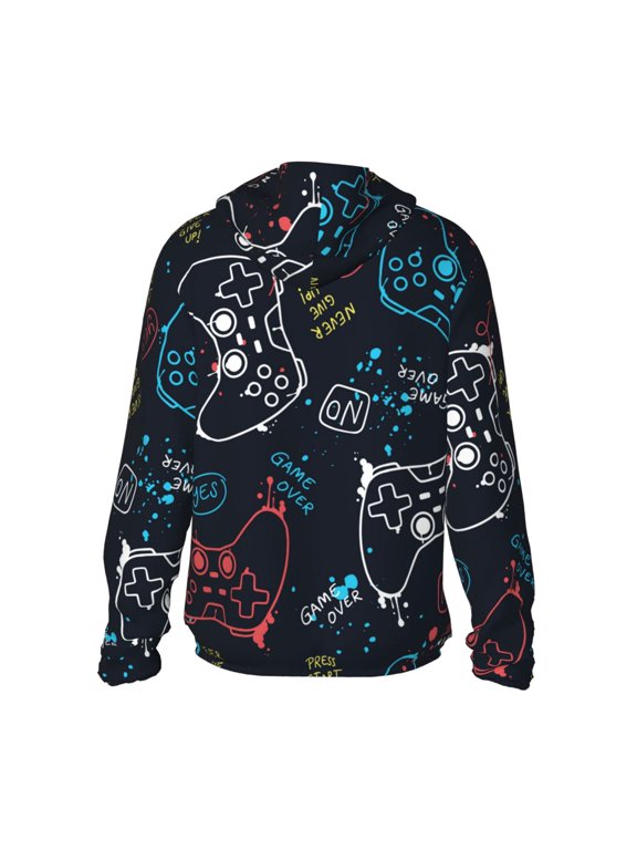 Joystick Gamepad Print Women Men Sun Protection UPF 50+ Jackets Zip Up Long Sleeve Hoodie Hiking Lightweight with Pockets