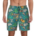 thumbnail image 1 of Kdxio Jungle Animals Print Men'S Swim Trunks With Compression Liner 7 Inch Inseam Quick Dry Swim Shorts, 1 of 7