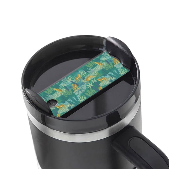 Kdxio Jungle Leopard Name Plate Compatible Stanley Cups Name Tag Acrylic Nameplate Tumbler Lid Topper for Cup Accessories