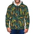 thumbnail image 1 of Kdxio Jungle Leopard Yellow Print Men Hoodies Casual Hoodies for Men with Zip Pockets Full Zip Long Sleeve Sweatshirt Sports Hooded Jacket-Medium, 1 of 5